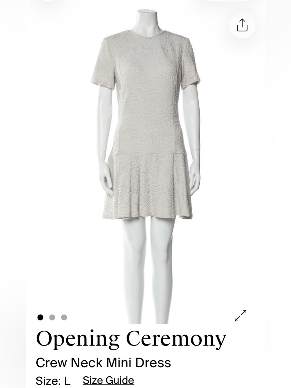 Opening Ceremony Gray/greige Crew Neck Mini Dress